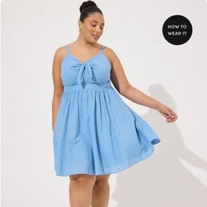 BOGO BUY ONE GET ONE HALF OFF! Torrid denim challis tie front skater dress